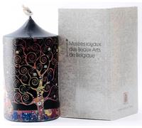 Bougie noire laquée imprimée - Klimt - L'Arbre de vie - Musée Royal des Beaux Arts de Bruxelles bougie bio française, Huile essentielle bois de Santal cadeau art décoration maison lemberg candles