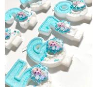 Bougie numérique bicolore de dessin animé, idéale pour la décoration de fêtes d'anniversaire et de vacances, bougie de gâteau mignonne. 8