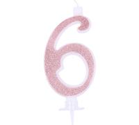 Bougie numérique Glitter Rose Gold n° 6