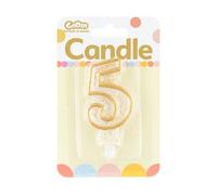bougie numéro 5 anniversaire contour doré PF-SCZK5