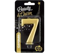 bougie numéro 7 or métallique PF-SCZ7 8 cm PF-SCZ7