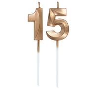 Bougie Numéro Anniversaire Bougie 15 Ans Bougie Fontaine Bougies Numéro Bougies de Gâteau Décorations de Fête,pour Homme Femme Mariage Célébration Fournitures, Champagne