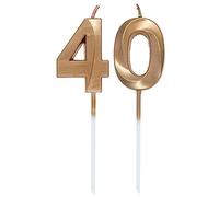 Bougie Numéro Anniversaire Bougie 40 Ans Bougie Fontaine Bougies Numéro Bougies de Gâteau Décorations de Fête,pour Homme Femme Mariage Célébration Fournitures, Champagne
