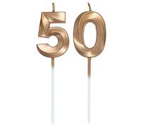 Bougie Numéro Anniversaire Bougie 50 Ans Bougie Fontaine Bougies Numéro Bougies de Gâteau Décorations de Fête,pour Homme Femme Mariage Célébration Fournitures, Champagne