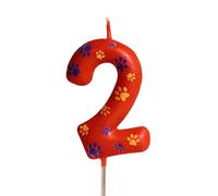 Bougie numéro de célébration pour animaux de compagnie, avec impression de pattes de chien, pour événement spécial, bougie d ' anniversaire à combustion sûre, décorations sur le thème des animaux de