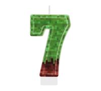 Bougie Numérotée Anniversaire, Verte Marron Miner Bougies Numérotées Dynamite Anniversaire Bougie Tnt Numérotée en Paraffine Décorations de Gâteaux de Gâteaux pour Fête d'Anniversaire(Numéro 7)