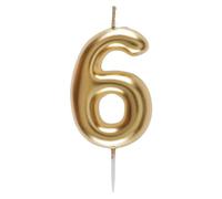 Bougie - OR - Chiffre 6 - Décoration de fête - Intérieur - Anniversaire