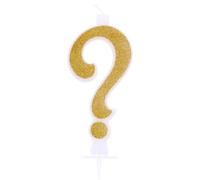 Bougie pailletée or point question - 10,5 cm