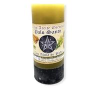 Bougie Palo Santo avec âme de rue Élimination des énergies négatives - Bougies et arômes - Huiles essentielles - Durée 60 h 14 x 6 cm - HOSTENATURA