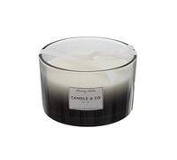 Bougie Parfumée 3 mèches Teinte Noire Senteur Linge Frais Ø13x8cm -