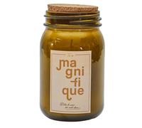 Bougie parfumée 40h TU ES modèle ""Tu es magnifique"" à la cire de parafine senteur jasmin jaune