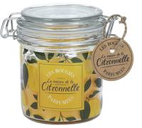 Bougie parfumée à la citronnelle Ø 8,5 cm - Bougie anti-moustiques d'extérieur parfumée au citron - Bougie jaune en verre - Bougie de jardin - Jaune