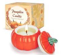 Bougie parfumée à la citrouille d'automne - En cire de soja naturelle - Cadeau - Petit rituel d'hiver - Bougie épicée citrouille - Parfum de Noël - Pour Halloween, Noël, Pâques et Thanksgiving