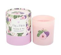 Bougie parfumée à la vanille et à la figue, combustion de 28 heures, bougie en cire de paraffine florale fruitée dans un pot en verre rose, cadeau relaxant pour elle, parfum d'intérieur