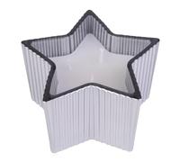 Bougie parfumée Accentra à trois mèches en verre argenté en forme d'étoile, 240 g, 14 x 8 cm, parfum : Coton, bougie décorative de Noël, argentée, cadeau pour femme