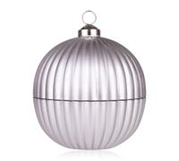 Bougie parfumée Accentra dans une boule en verre argentée avec couvercle, 150 g, parfum : Coton, bougie décorative de Noël, cadeau pour femme, décoration de Noël argentée, boule de sapin de Noël
