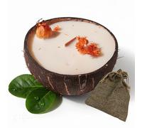 Bougie parfumée artisanale en noix de coco - Cire de soja 100% végétale, ~40 h - Végan, sans phtalates/CMR - À planter (graines + terreau inclus) - FLOREA - Arôme: (Fleur de Cerisier)