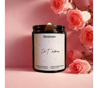 Bougie Parfumée Artisanale “Je t’aime” - Cire de Soja Naturelle, Parfum de Grasse, Mèche en Bois Crépitante - Cadeau Romantique Saint-Valentin, Anniversaire, Couple