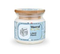 Bougie Parfumée Artisanale "Linge Frais" 40 heures 150ml | Mistral des Sens