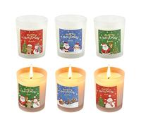 Bougie Parfumée - Assainisseur De Noël 6 Pièces,Bougie Parfumée Apaisante En Pot Pour - Pour Ambiance Salle De Bains Soirées Décoration De La Maison Fête Chambre Relaxation