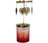 AltoBuy Bougie parfumée avec Carousel de Coeur (H16 cm) Collection Amour Senteur rêve poudré