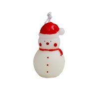 Bougie parfumée Bonhomme de Neige de Noël Parfum Naturel Festif Décoration de la Maison Centre de Table Mélange de Cire de soja pour la Saison des fêtes Décorations de Noël Home Indoor (White, 7x4cm)