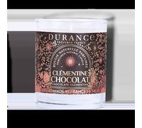 Durance - Bougie parfumée au chocolat Clémentine, 180g, Cire naturelle, Récipient en verre, Fabriquée en France
