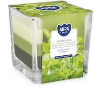 Bougie parfumée dans verre carrées avec 32 heures de durée de combustion. Grüner Tee