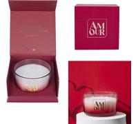 Bougie parfumée de luxe AMOUR dans son emballage cadeau - Bougie en cire de soja - Design ombré rouge romantique - Parfait pour la Saint-Valentin ou comme cadeau d'amour - Rouge