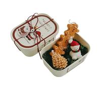 Bougie parfumée de Noël, 17,2 x 12 x 6,6 cm, bougie en de soja avec poire anglaise et freesia, rose velours, lait de café, parfums d'oud pour décoration de vacances, réunions de famille, dîners