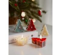 Bougie parfumée de Noël, 65 g, faite à la main, bougie décorative de Noël, bougie décorative de Noël, bougie de paraffine pour accessoire photo de table, décoration de fête de Noël et cadeau (arbre