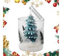 Bougie Parfumée de Noël Cire Naturelle Végétale Bougie Decorative pour Maison Air Frais Bougie en Verre Intérieure pour Femme Saint Valentin Fête des Mères Noël (Bois d'agar Oud)
