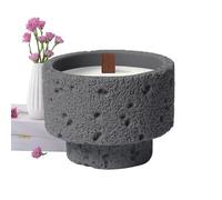 Bougie parfumée décorative - Photophore élégant, 5,7 x 7,5 x 5,7 cm, torche parfumée avec finition élégante, bougies de soja naturelles en ciment avec design, parfumée pilier, de relaxation