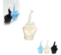 Bougie parfumée doigt d'honneur - 9 x 6 cm - Cire de soja en forme de main - Aromathérapie - Cadeau unique - Décoration d'intérieur - Blanc