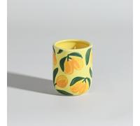 Bougie parfumée en céramique motif abricots jaunes, orange et verts 7.2x9x7.2cm Vert