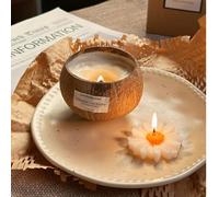 Bougie parfumée en coque de noix de coco naturelle avec un parfum élégant et doux de lait de coco, convient pour la bougie d'aromathérapie, la décoration de la maison, la décoration de fête, le cadeau