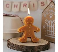 Bougie parfumée en forme de bonhomme en pain d'épices, 65 g, faite à la main, en cire de soja, bougie décorative de Noël pour accessoire photo de table, parfaite pour décoration de fête de Noël et