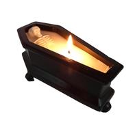 Bougie parfumée en forme de cercueil - Bougie squelette gothique en forme de cercueil | Bougie fantaisie rustique en résine pour Halloween Reposez votre os | Bougies en forme de crâne pour décoration