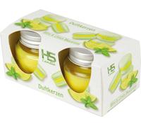 Bougie parfumée en pot avec couvercle - 7h de combustion - Pack de 2 bougies - Macaron Mint & Limes