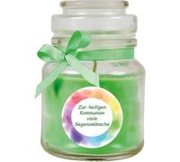Bougie parfumée en pot de bonbon Design : Communion, Coco ( vert ) - 120g
