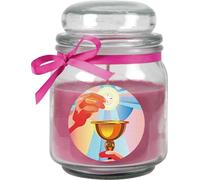 Bougie parfumée en pot de bonbon Design : Communion, Lavande ( Lila ) - 300g
