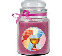 Bougie parfumée en pot de bonbon Design : Communion, Lavande ( Lila ) - 500g