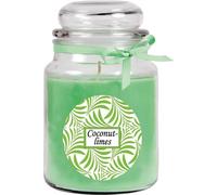 Bougie Parfumée en pot - Ecriture parfumée Bonbon grande - 16cm x Ø10 cm - Coconut - Limes