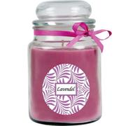 Bougie Parfumée en pot - Ecriture parfumée Bonbon grande - 16cm x Ø10 cm - Lavande