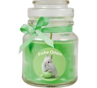Bougie parfumée en pot - Pâques Vert - Bonbon 120gr ( 30h ) - Lapin avec oeuf
