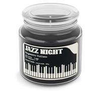 Bougie parfumée en verre - Bougie parfumée dans un flacon en verre avec couvercle - Bougie originale pour cadeau - 560 g, 80-110 heures de combustion - Jazz Night - Bergamote italienne