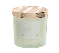 Bougie parfumée en verre teinté vert et métal doré 350g 10x10x10cm Vert