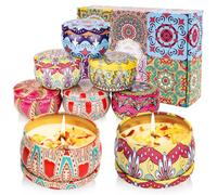 Bougie Parfumée Ensemble Cadeau,6 Pièces Bougies Parfumée Cadeau Femme Cadeau Femme,Bougie Parfumées Cadeau pour Bain Yoga, Bougie Cadeau Invité, Fête des Mères, Noël, Saint Valentin