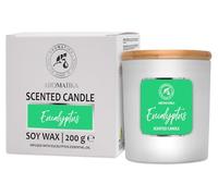 Bougie Parfumée Eucalyptus 200 g - Candle Aromatique à Huile Essentielle - Cire de Soja - Désodorisant pour la Maison - Parfum d’Ambiance - Aromathérapie - Idée Cadeau Noël