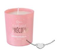Bougie parfumée fleurs de printemps MARBELLA rose + bracelet surprise
